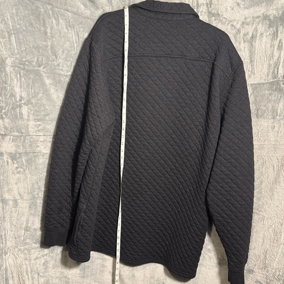 L.L. Bean shirt jacket men’s large tall pockets soft quilted dark gray snaps - Picture 8 of 16
